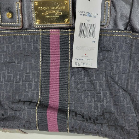 Tommy Hilfiger Handbag Purse NWT Black / Purple Logo 2007 - Picture 3 of 11
